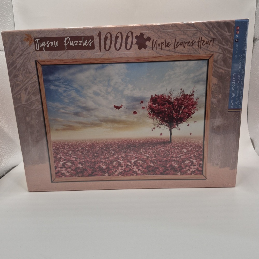 Ingooood Jigsaw Puzzle 1000 Pieces Maple Leaves Heart Tranquil Series New Sealed